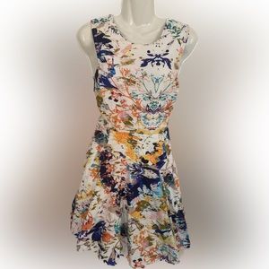 Rebecca Minkoff Floral Dress 4 multi color Spring Summer pleated Women’s S Small